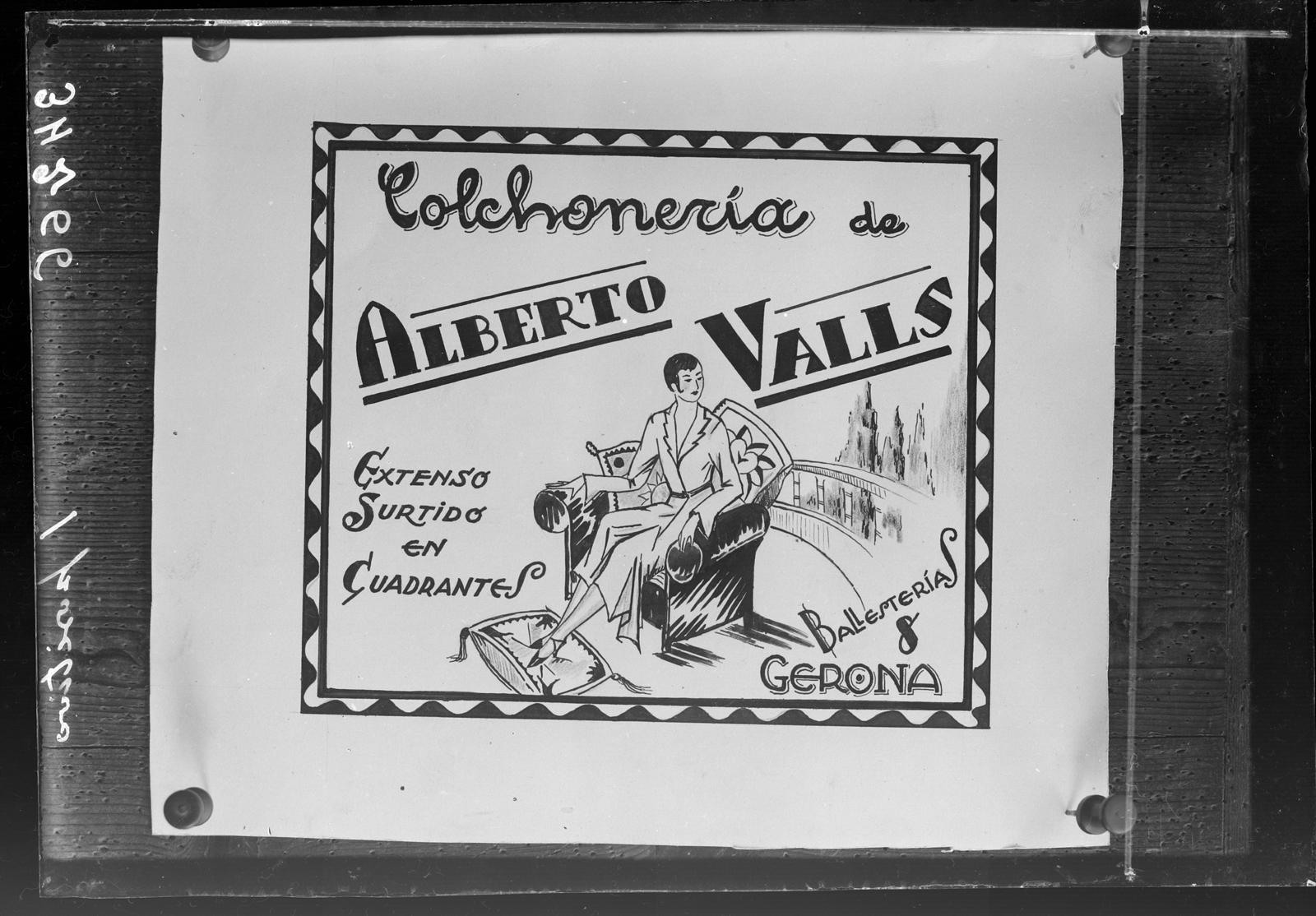 Desconegut, [Advertising poster of the Alberto Valls mattress]