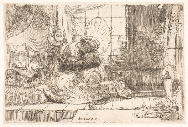 Rembrandt van Rijn, Jomfru Maria og barnet med katten
