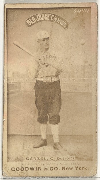 Goodwin & Company, Charles William "Charlie" Ganzel, Catcher, Detroit Wolverines, from the Old Judge series (N172) for Old Judge Cigarettes