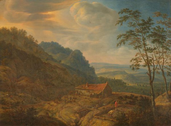Herman Saftleven, Mountainous Landscape with Farm