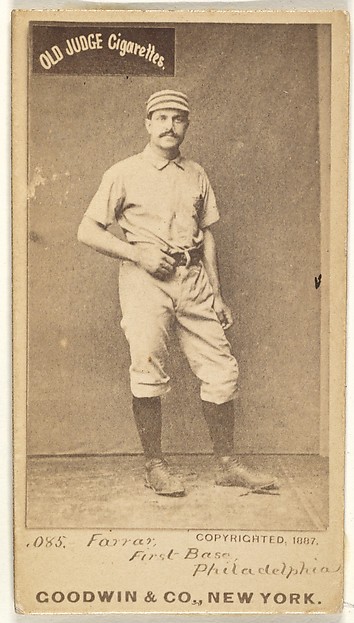 Goodwin & Company, Sidney Douglas Farrar, 1st Base, Philadelphia, from the Old Judge series (N172) for Old Judge Cigarettes