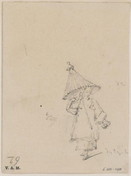 George Chinnery, A Chinese woman holding a parasol