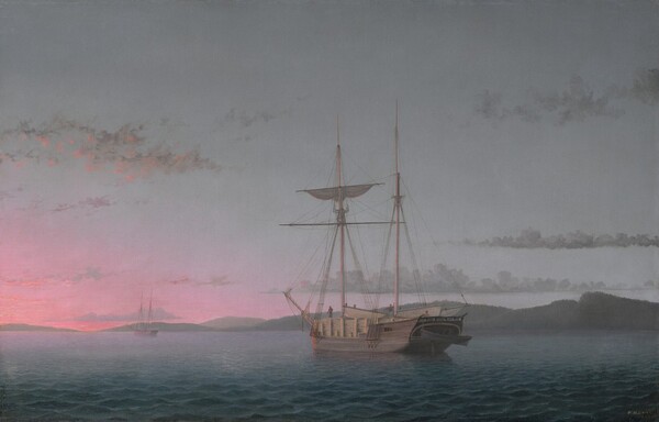 Fitz Henry Lane, Lumber Schooners at Evening on Penobscot Bay