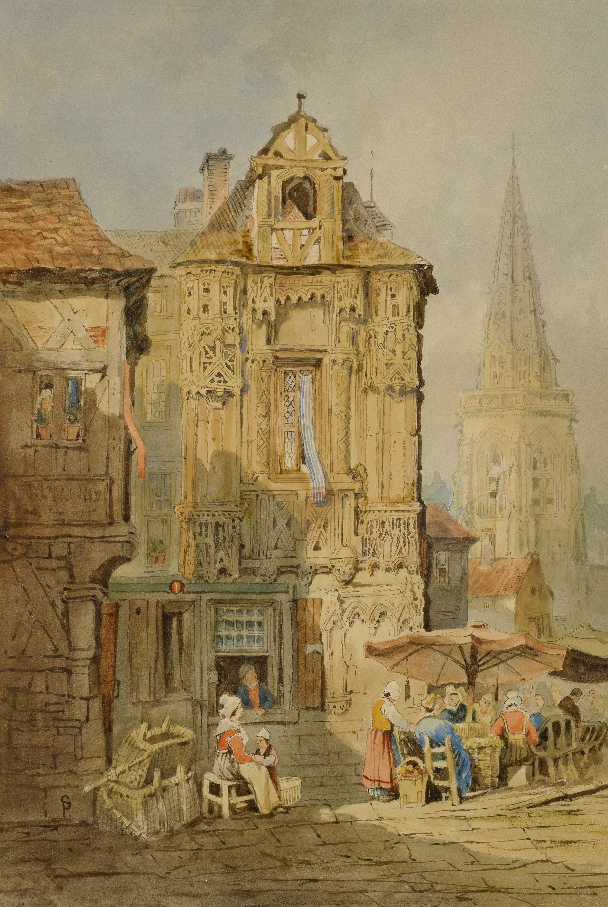Samuel Prout, Marketplace at Bruges