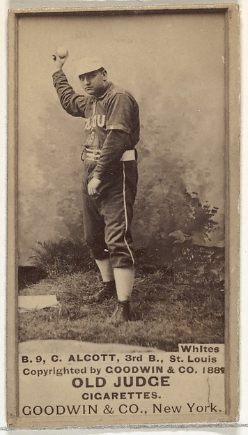 Goodwin & Company, Alcott, 3rd Base, St. Louis Whites, from the Old Judge series (N172) for Old Judge Cigarettes