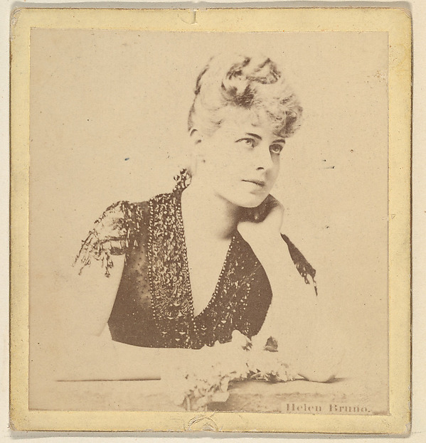 Kinney Brothers Tobacco Company, Helen Bruno, from the Actresses series (N246), Type 2, issued by Kinney Brothers to promote Sporting Extra Cigarettes