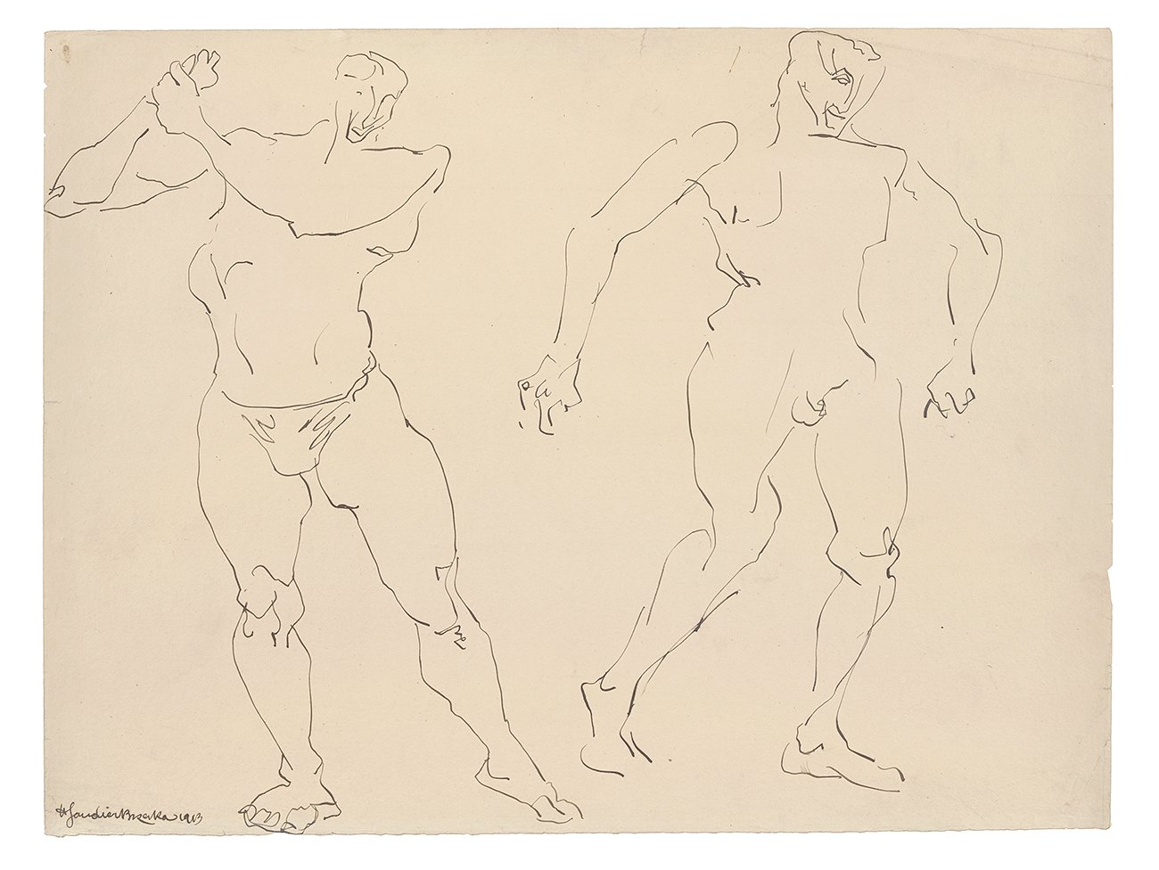 Unknown artist, Two male nudes (Zwei männliche Akte)