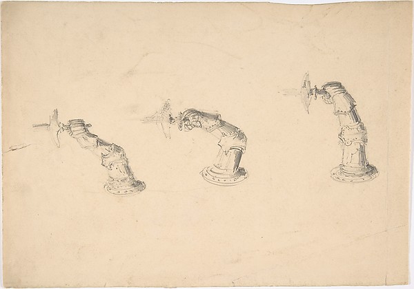 Anonymous, British, 19th century, Three Wall Lights Composed out of  Armor