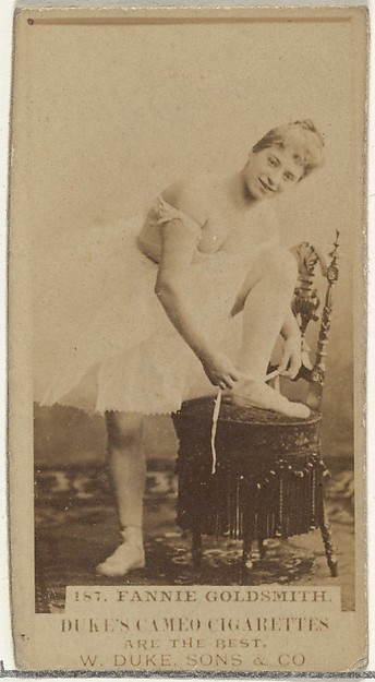 W. Duke, Sons & Co., Card Number 187, Fannie Goldsmith, from the Actors and Actresses series (N145-5) issued by Duke Sons & Co. to promote Cameo Cigarettes