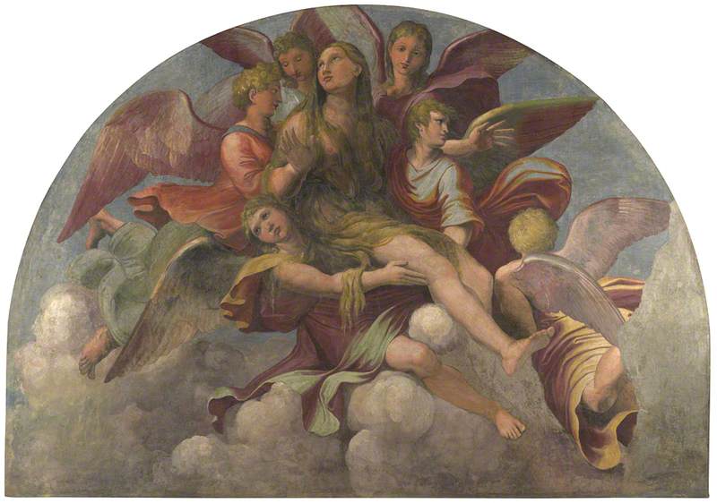 Giulio Romano, Saint Mary Magdalene borne by Angels