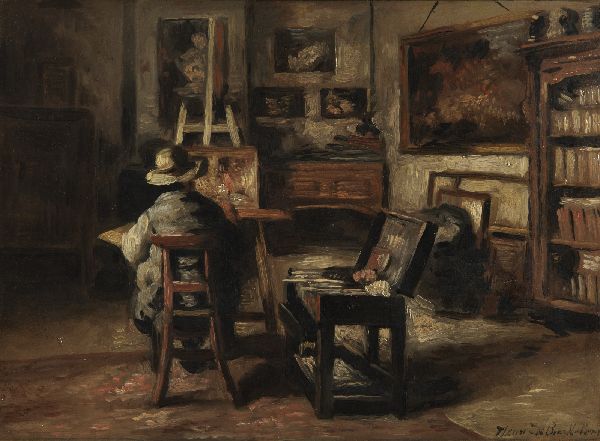 Henri De Braekeleer, The Studio of Ferdinand De Braekeleer I, Father of the Painter