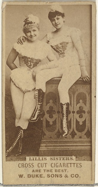 W. Duke, Sons & Co., Lillis Sisters, from the Actors and Actresses series (N145-3) issued by Duke Sons & Co. to promote Cross Cut Cigarettes