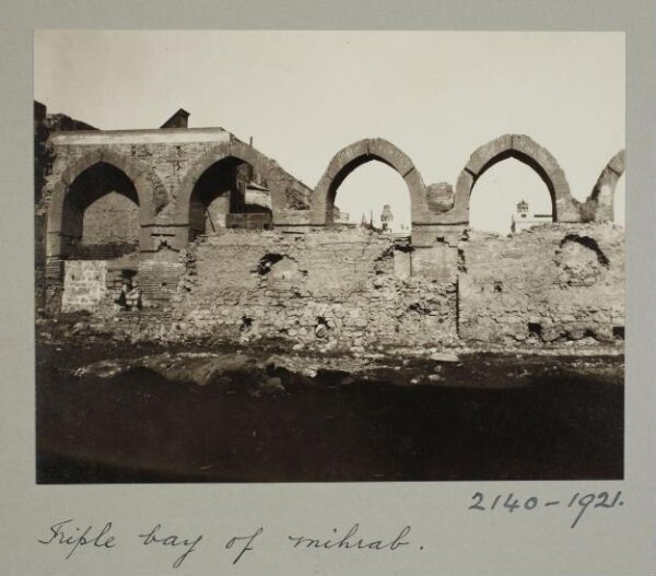 K.A.C. Creswell, Triple bay of mihrab, Mosque of Mamluk Sultan al-Zahir Baybars, Cairo
