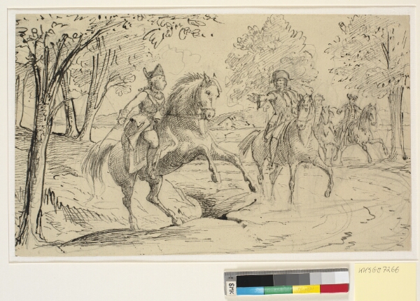 Wilhelm Marstrand, Caroline Mathilde og Struensee på ridetur ved Hørsholm