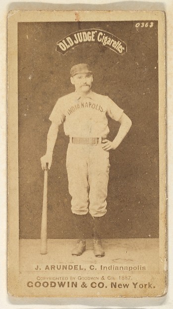 Goodwin & Company, John Thomas "Tug" Arundel, Catcher, Indianapolis, from the Old Judge series (N172) for Old Judge Cigarettes
