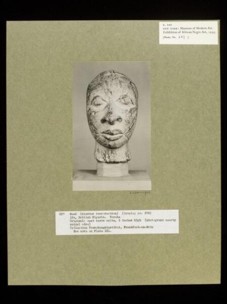 Walker Evans, Plaster Cast of Terra Cotta Head.  Yoruba.