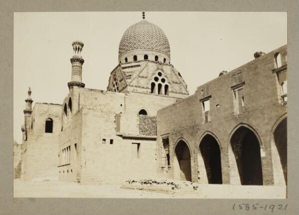 K.A.C. Creswell, View from southwest on the funerary complex of Mamluk Amir Qurqumas, Cairo