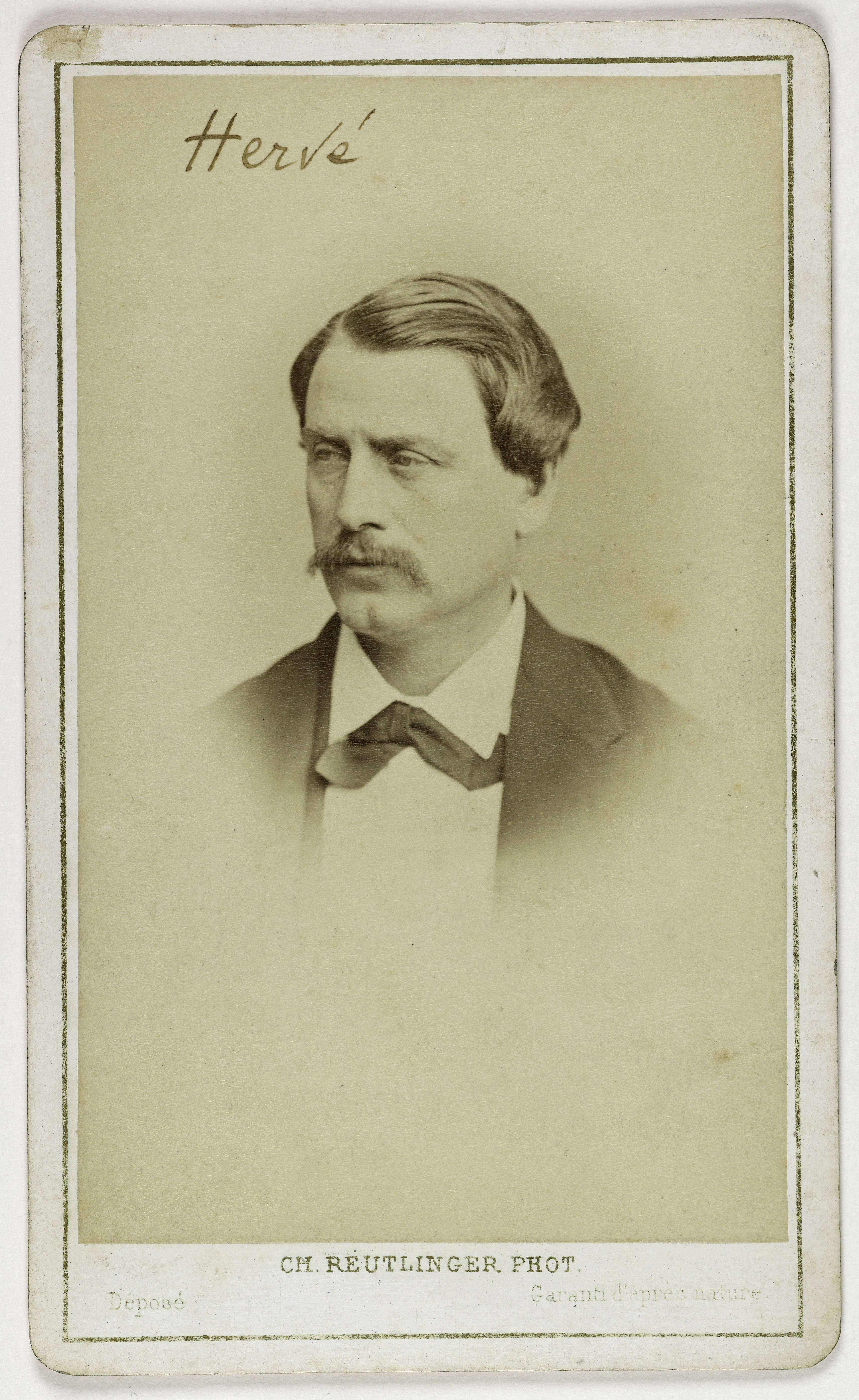 Charles Reutlinger, Portrait de Hervé, (Florimond Ronger, dit), (1825-1892), compositeur (opérette) et chef d'orchestre du Palais-Royal en 1851