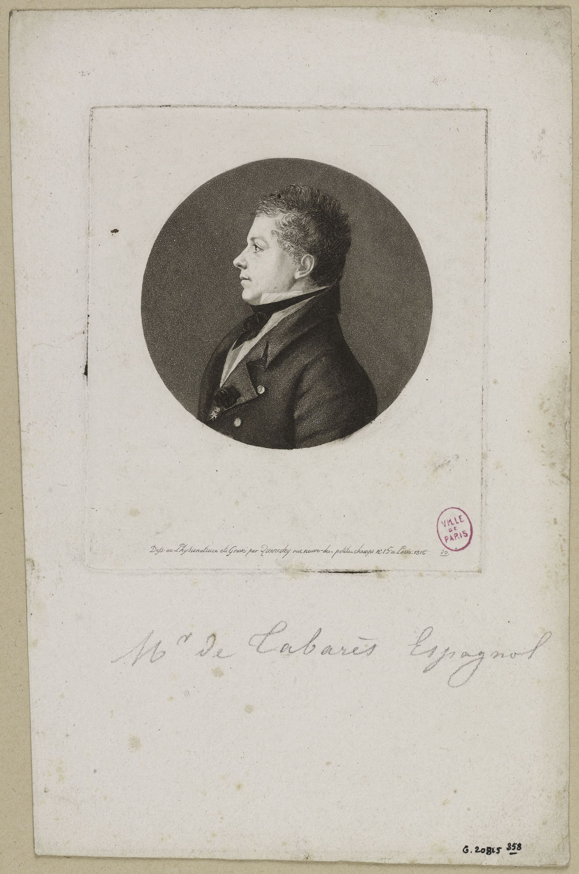 Edmé Quenedey, Portrait de Monsieur de Tabarès