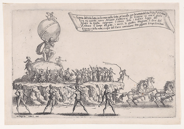 Jacques Callot, Le Char du Soleil (The Chariot of Sun), from "Guerre de Beauté" (Guerra di Bellezza) (War of Beauty)