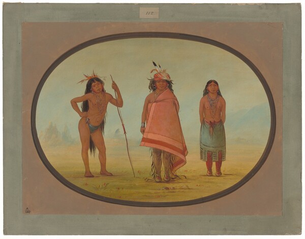 George Catlin, Cochimtee Chief, His Wife, and a Warrior