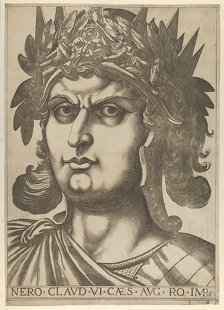 Anonymous, Plate 6: Nero with his head turned slightly to the right, from "The Twelve Caesars"