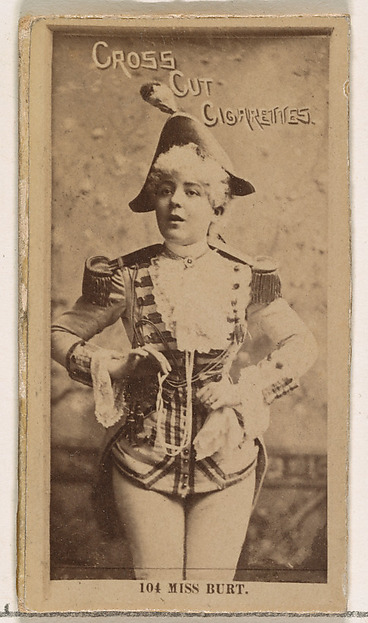 W. Duke, Sons & Co., Card Number 104, Miss Burt, from the Actors and Actresses series (N145-2) issued by Duke Sons & Co. to promote Cross Cut Cigarettes