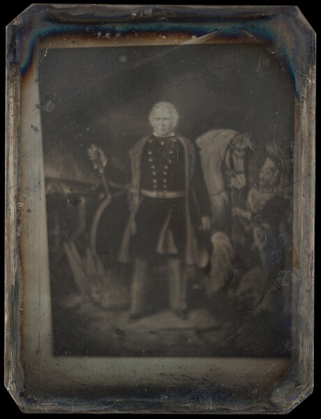 Jacob Byerly, [Copying of a Painting of a Portrait of a Soldier Posed by His Horse]