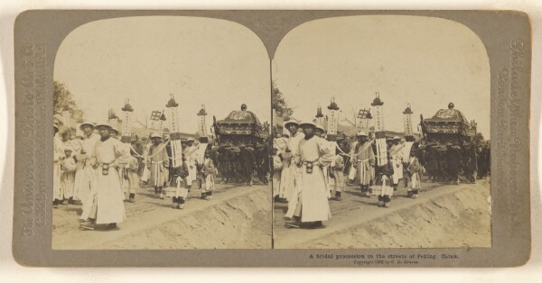 Carleton H. Graves, A bridal procession in the streets of Peking, China.