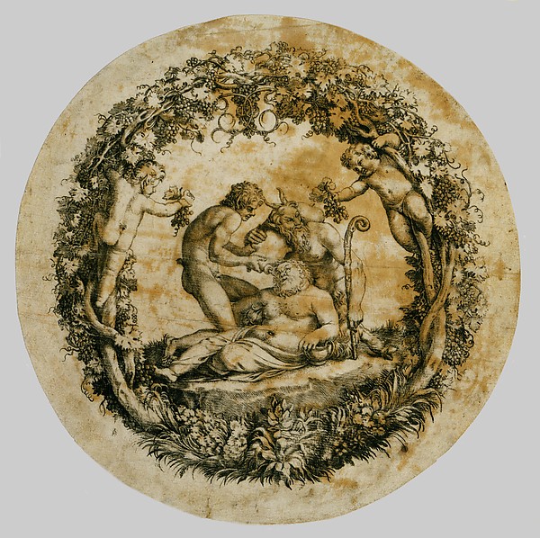 Annibale Carracci, Wilton album, folio 41: The Drunken Silenus (Tazza Farnese)