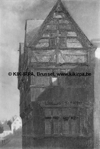 Josephus Laurentius Dyckmans, Sixteenth–Century Wooden Façade on Groenplaatsstraat in Antwerp