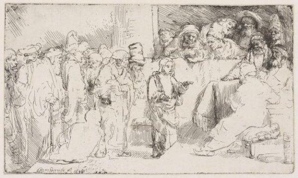 Rembrandt van Rijn, Christ disputing with the doctors; a sketch