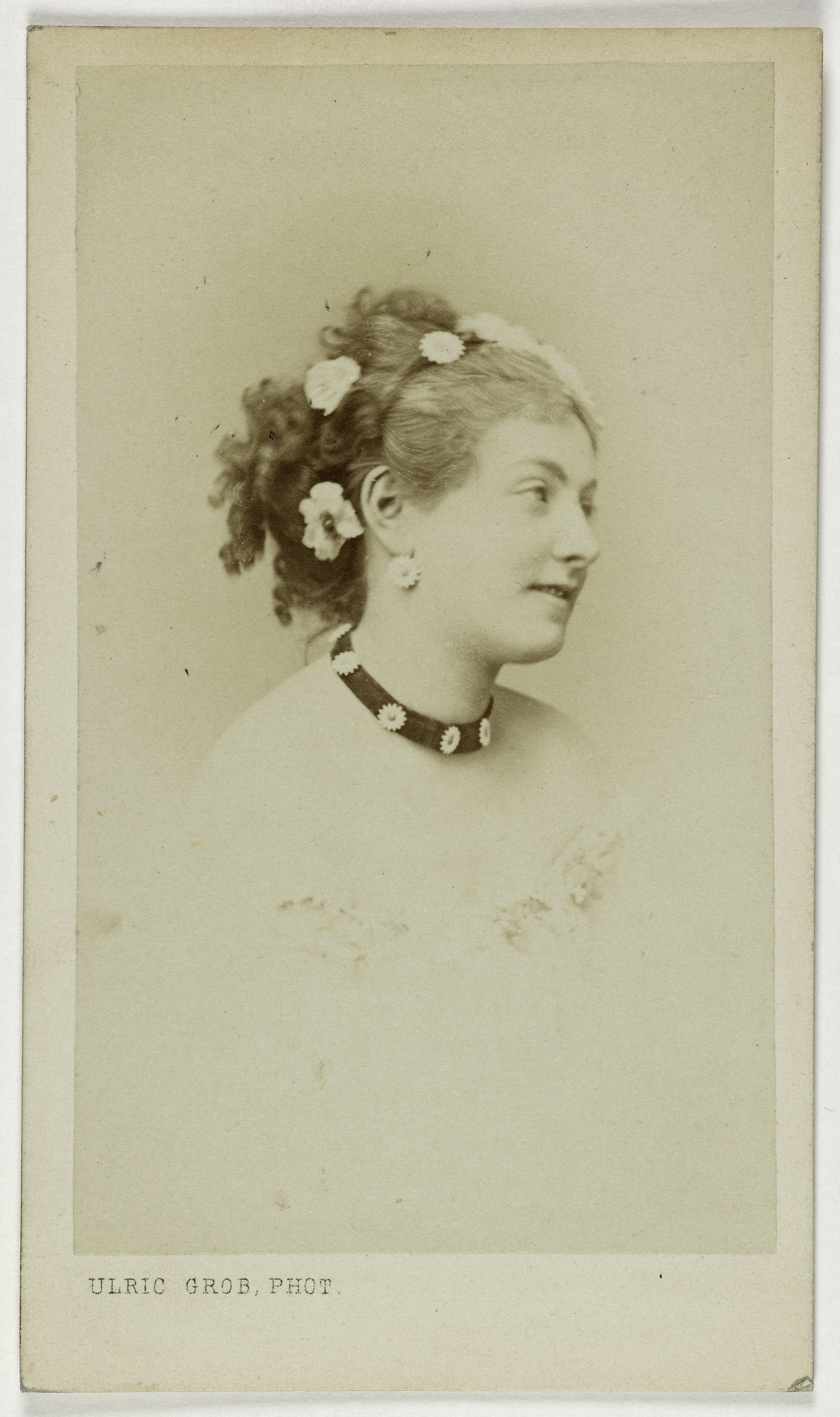 Ulric Grob, Portrait d'Elisabeth de Géraudon ou Gérandon, (dite aussi Volnay), (-1896), (actrice)