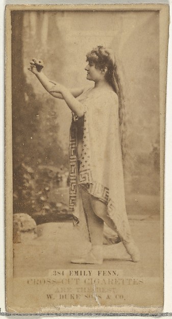 W. Duke, Sons & Co., Card Number 384, Emily Fenn, from the Actors and Actresses series (N145-3) issued by Duke Sons & Co. to promote Cross Cut Cigarettes