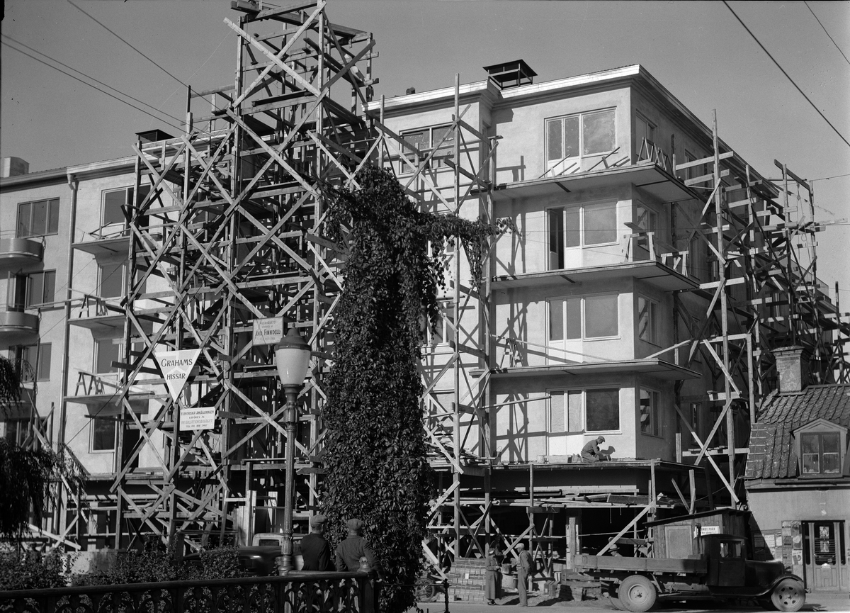 Paul Sandberg, Bostadsrättsföreningen Islandsgården under byggnation, kvarteret Örnen, Östra Ågatan - Bredgränd