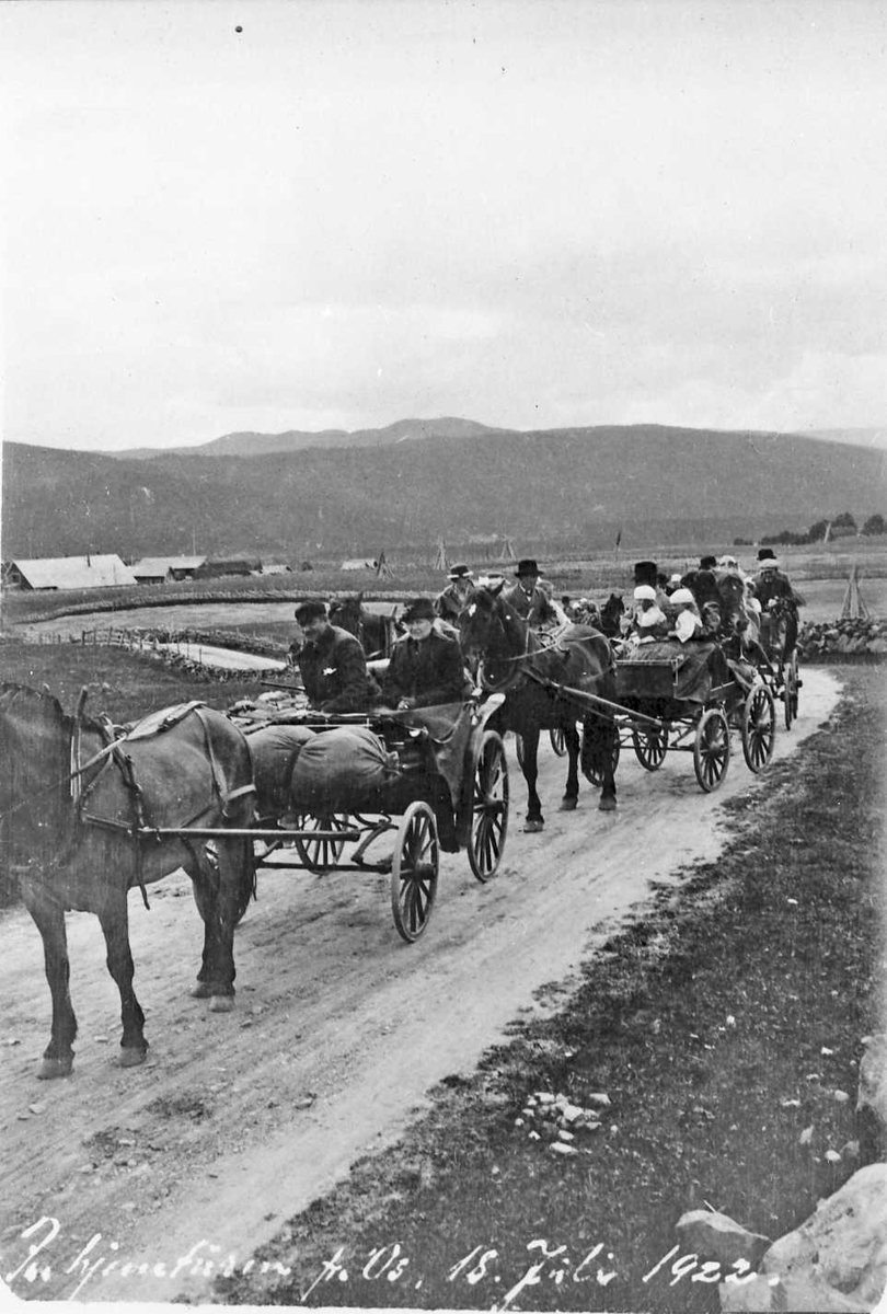 Peder J. Bredalslien, Bryllup, personer, hester og vogner