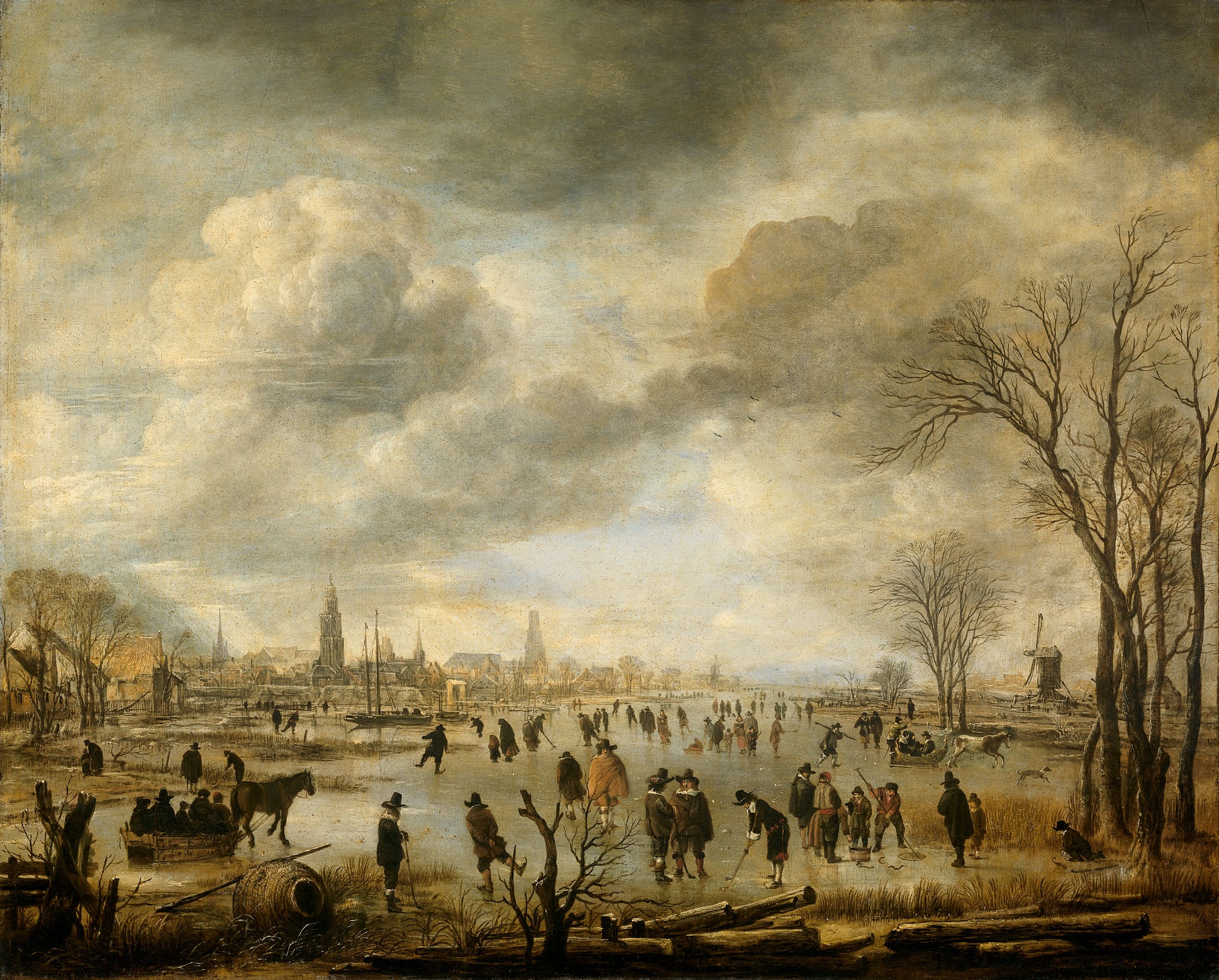 Aert van der Neer, River View in Winter