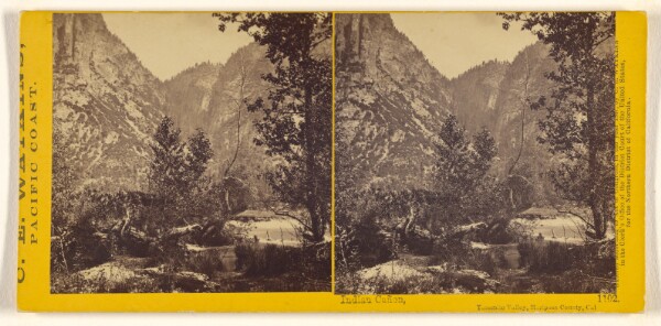 Carleton Watkins, Indian Canon, Yosemite Valley, Mariposa County, Cal.