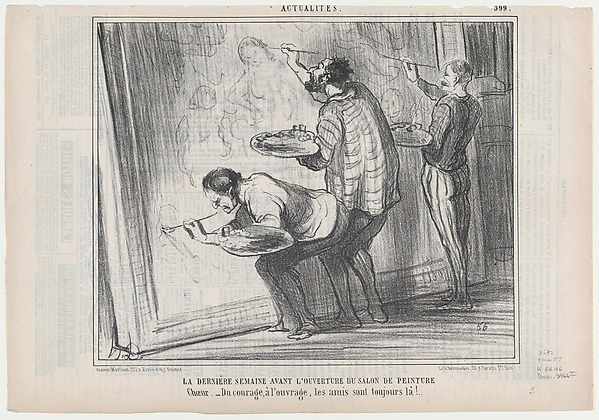 Honoré Daumier, La Dernière Semaine avant L'Ouverture du Salon de Peinture, from Actualités, published in Le Charivari, May 9, 1857