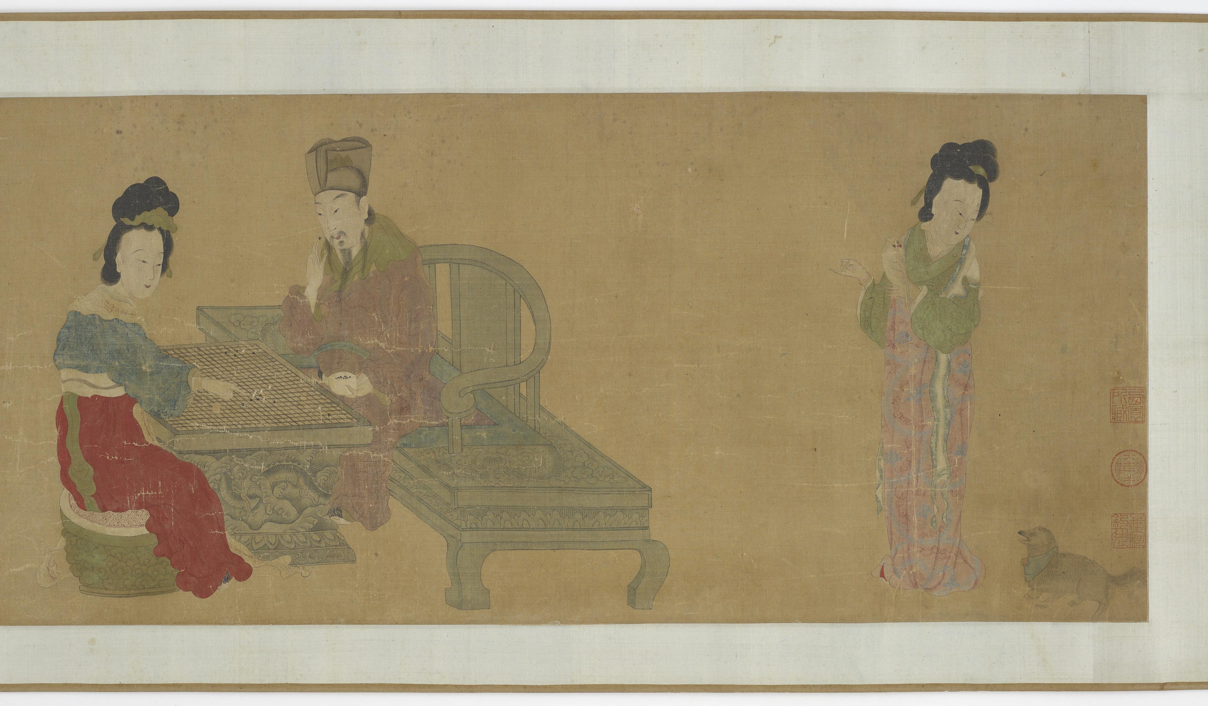 Formerly attributed to Qian Xuan, Emperor Minghuang and consort Yang Playing Weiqi