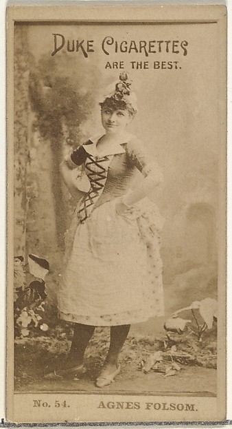 W. Duke, Sons & Co., Card Number 54, Agnes Folsom, from the Actors and Actresses series (N145-6) issued by Duke Sons & Co. to promote Duke Cigarettes