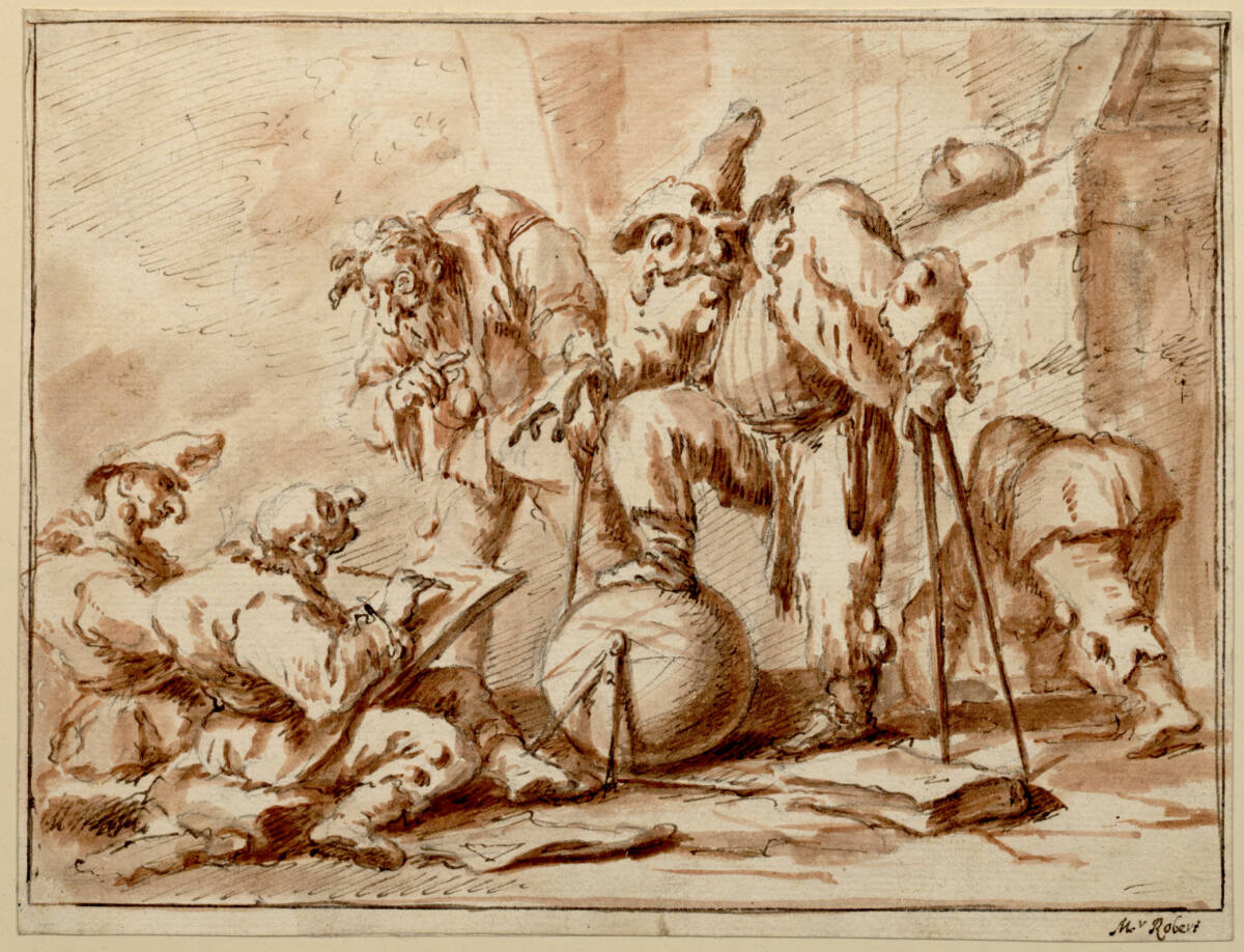 Anonym, Szene der Commedia dell'arte in der Art Callots