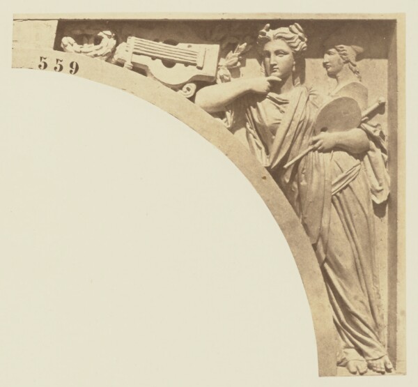 Édouard Baldus, ["L'Art", Sculpture by Emile Seurre, Decoration of the Louvre, Paris]