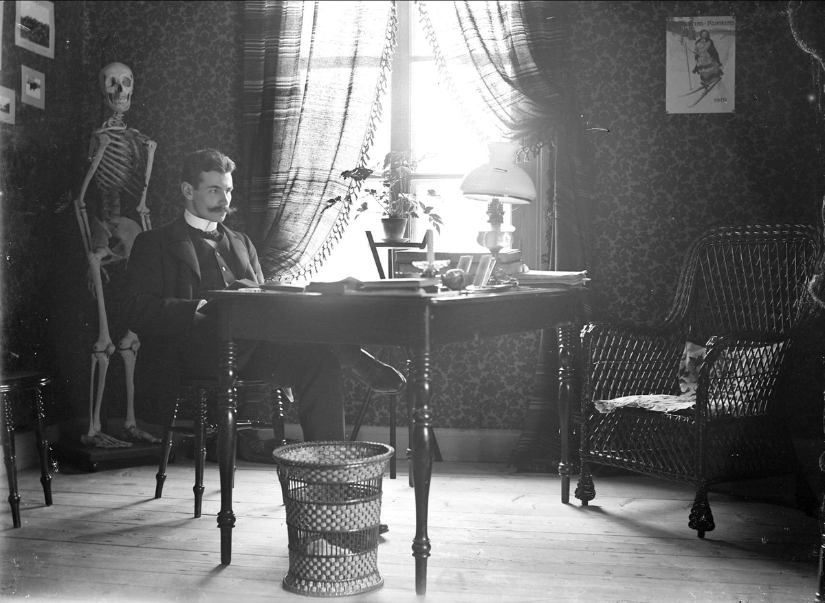 August Fredrik Schagerström, Ung man, sannolikt läkarstuderande, i hemmiljö, Uppsala