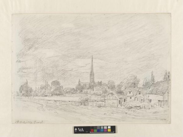 Constable, John (RA), Salisbury Cathedral seen from over the river.