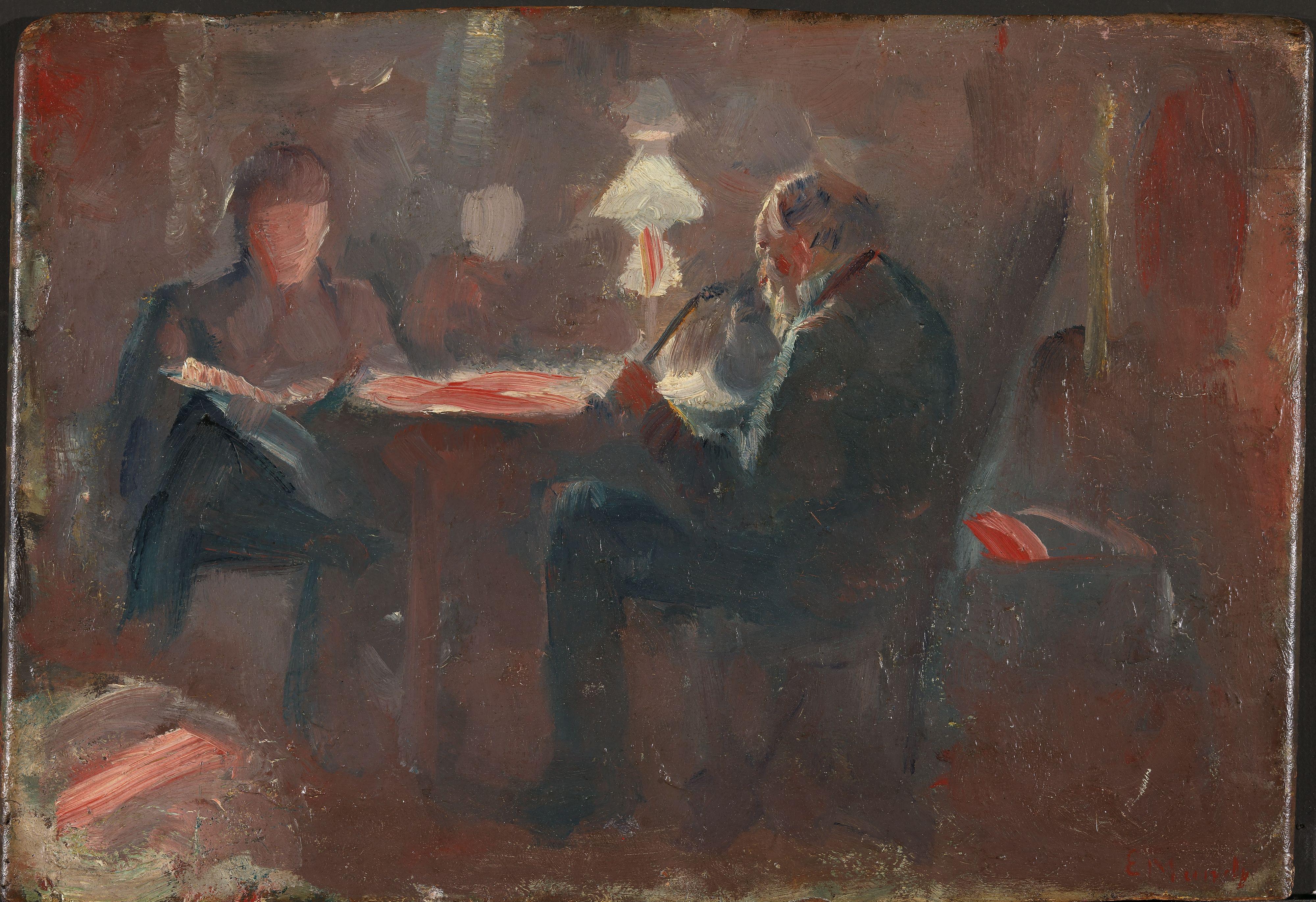 Edvard Munch, Around the Paraffin Lamp