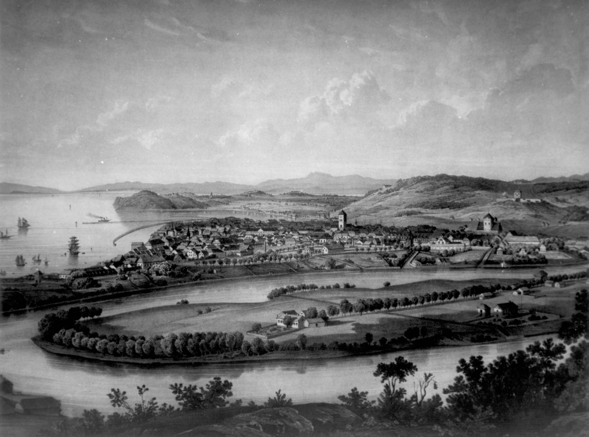 Anders Beer Wilse, Trondheim, Sør-Trøndelag. Lito etter maleri av Hans Emil Jahn
