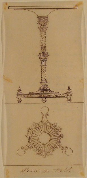 Anonymous, French, 19th century, Designs for a Table and a Table Base