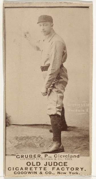 Goodwin & Company, Henry Gruber, Pitcher, Cleveland, from the Old Judge series (N172) for Old Judge Cigarettes