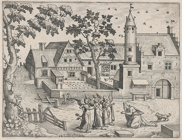 Lucas Gassel, Landscape with Abraham and Three Angels